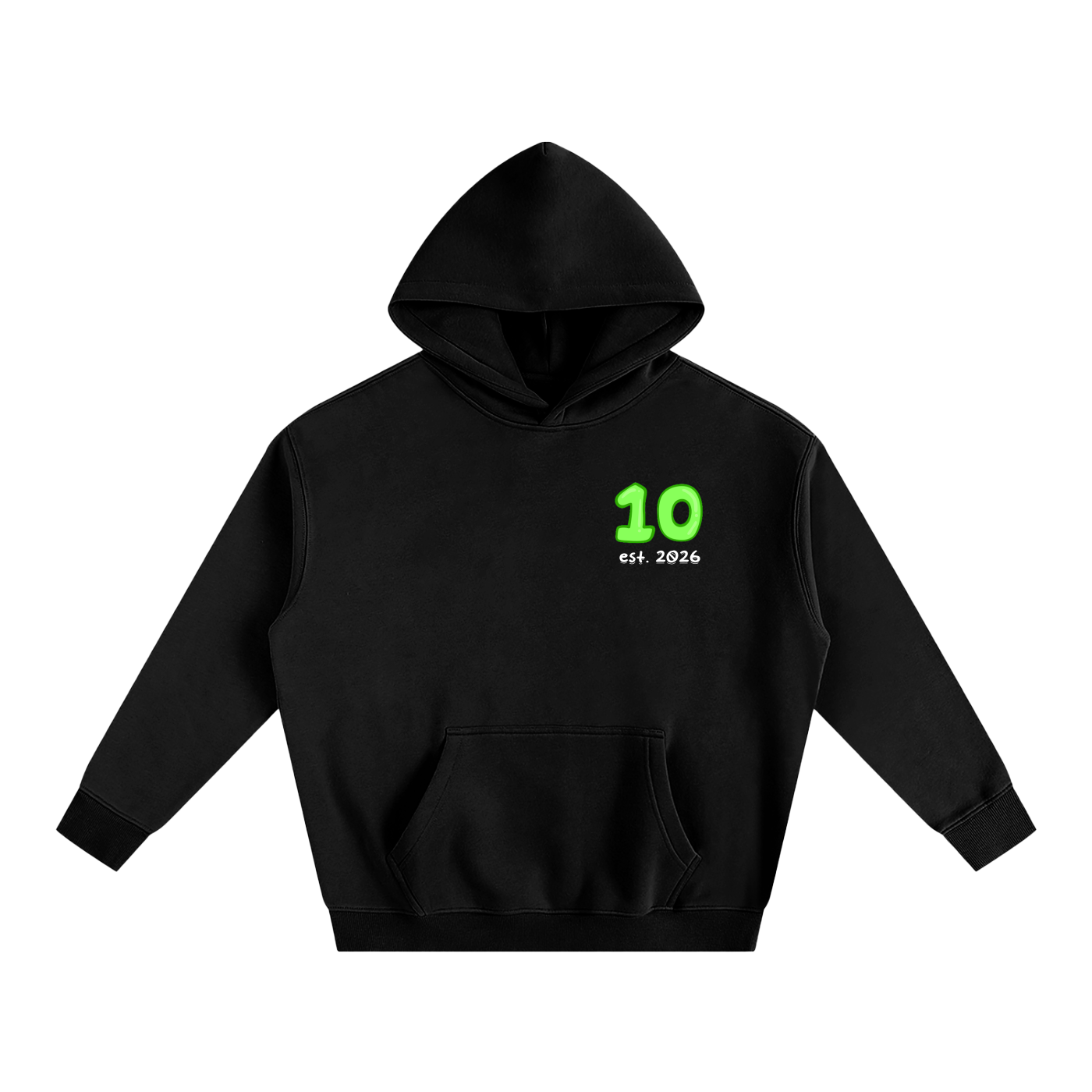 Graphic TENN APPAREL HOODIE. Black, Lime Green.